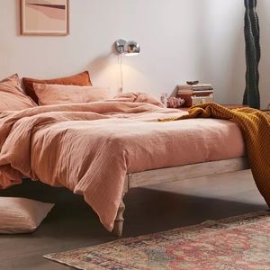 Urban Outfitters Cozy Slub Duvet Cover and Sham Set in Honey (DISCONTINUED)